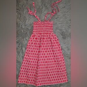 LITTLE ENGLISH Pink & White Smocked Strappy Sundress size 6 Excellent
